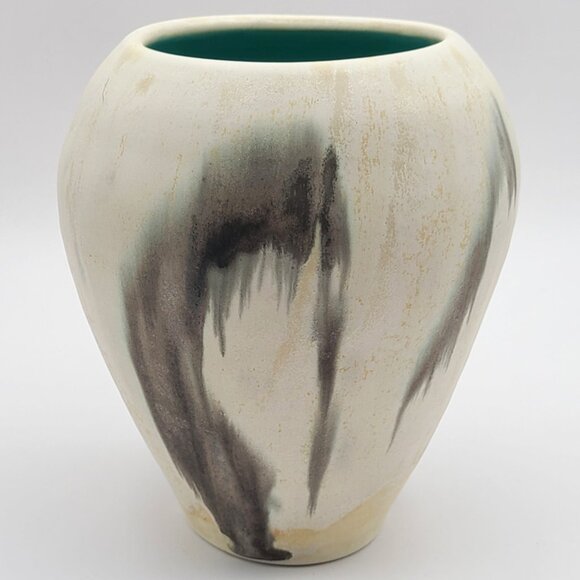 Unsigned Studio Pottery Multi Color Vase Matte Exterior Glossy Interior 6.5" H - Picture 4 of 10